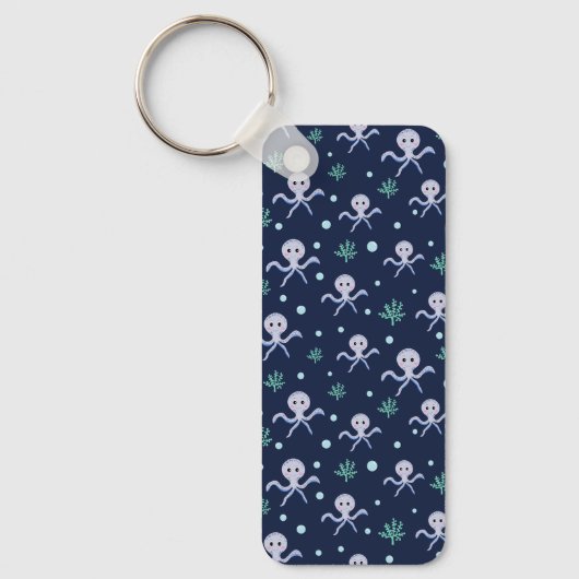 海の下のタコの子供のパターン キーホルダー (正面)