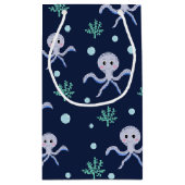 海の下のタコの子供のパターン スモールペーパーバッグ (裏面)