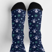 海の下のタコの子供のパターン ソックス (上部)