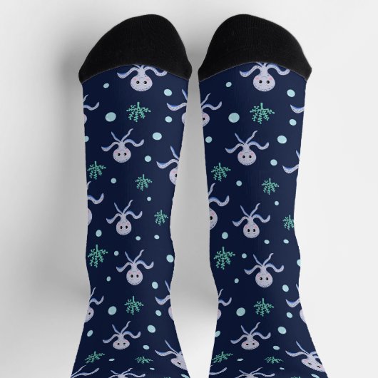 海の下のタコの子供のパターン ソックス (上部)