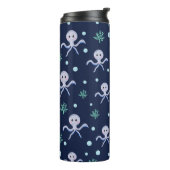海の下のタコの子供のパターン タンブラー (回転左)