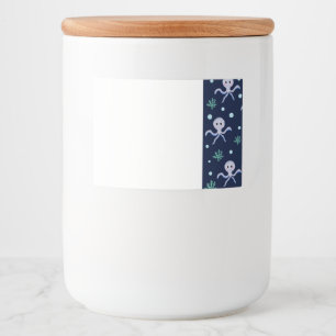 海の下のタコの子供のパターン フードラベル