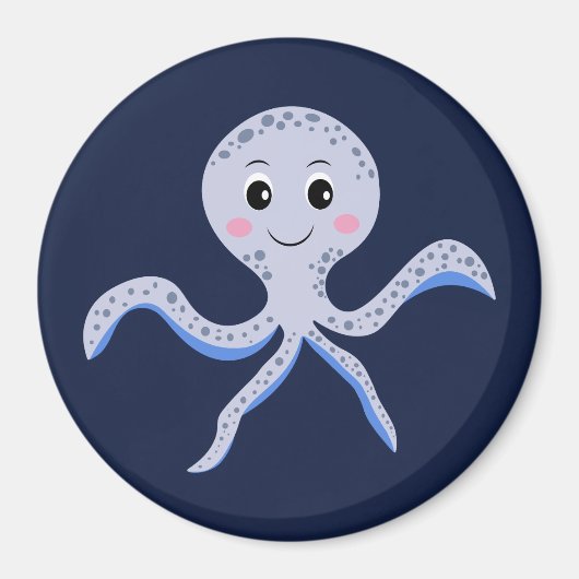 海の下のタコの子供のパターン マグネット (正面)