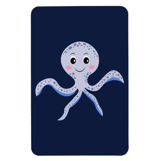 海の下のタコの子供のパターン マグネット (縦)