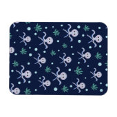 海の下のタコの子供のパターン マグネット (横)