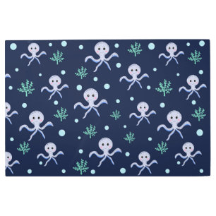 海の下のタコの子供のパターン メタルプリント