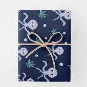 海の下のタコの子供のパターン ラッピングペーパーシート (インサイチュ)