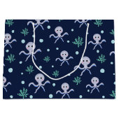 海の下のタコの子供のパターン ラージペーパーバッグ (正面)