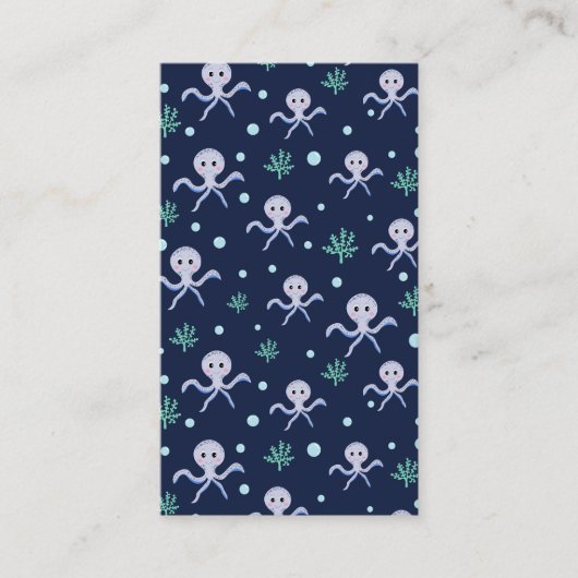 海の下のタコの子供のパターン 割引カード (正面)