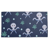 海の下のタコの子供のパターン 枕カバー (正面右)