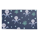 海の下のタコの子供のパターン 枕カバー (裏面-左)