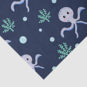 海の下のタコの子供のパターン 薄葉紙 (詳細)