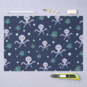 海の下のタコの子供のパターン 薄葉紙 (クラフト)