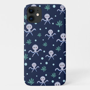 海の下のタコの子供のパターン iPhone 11 ケース