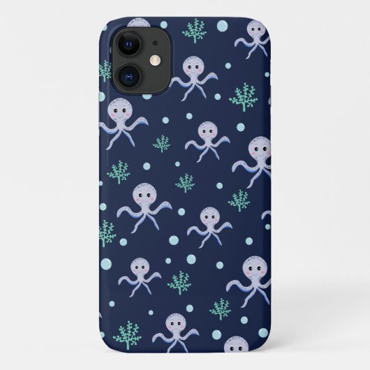 海の下のタコの子供のパターン Case-Mate iPhoneケース (裏面)