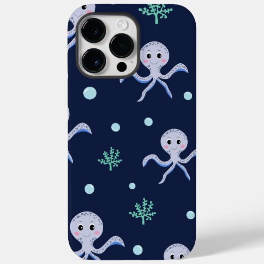 海の下のタコの子供のパターン Case-Mate iPhoneケース (裏面)