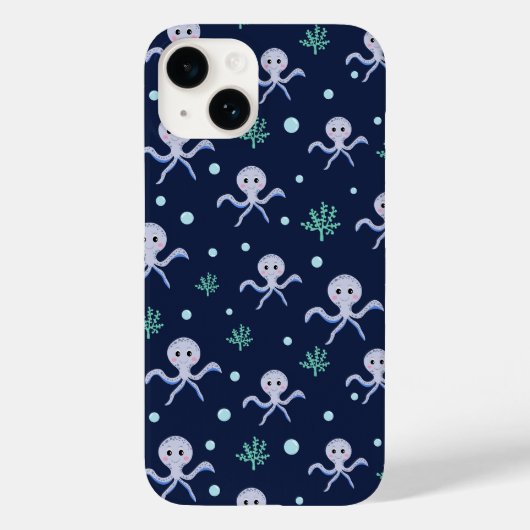 海の下のタコの子供のパターン Case-Mate iPhoneケース (裏面)