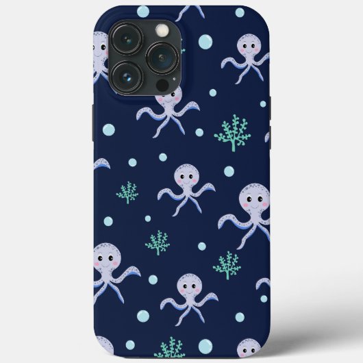 海の下のタコの子供のパターン Case-Mate iPhoneケース (裏面)