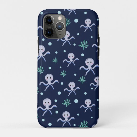 海の下のタコの子供のパターン Case-Mate iPhoneケース (裏面)
