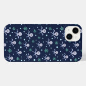 海の下のタコの子供のパターン iPhoneケース (裏面横)