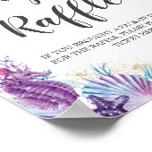 海の下のターコイズパープルピンクおむつラッフル ポスター (角)