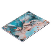 海の下のティール（緑がかった色）水の色の人魚 ノートブック (左側)