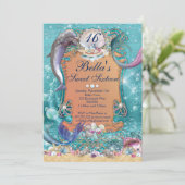 海の下のドルフィンマーメイドパーティの招待状 招待状 (スタンド正面)