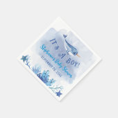 海の下のナチュラルベイビーシャワーナプキン スタンダードカクテルナプキン (角)