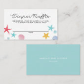 海の下のパステルシャワーおむつラッフルカード プレイスカード (正面/裏面)