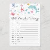 海の下のパステル赤ん坊のシャワーがベビーを願う エンクロージャーカード (正面)