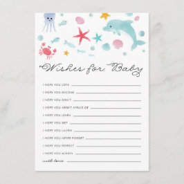 海の下のパステル赤ん坊のシャワーがベビーを願う エンクロージャーカード
