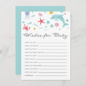海の下のパステル赤ん坊のシャワーがベビーを願う エンクロージャーカード (正面/裏面)