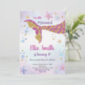 海の下のパーティーカード「輝く少女」 編集可能 招待状 (スタンド正面)