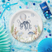 海の下のパーティーデコール、タコ誕生日 ペーパープレート (パーティー)