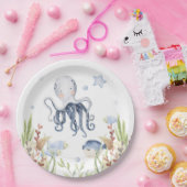 海の下のパーティーデコール、タコ誕生日 ペーパープレート (パーティー)