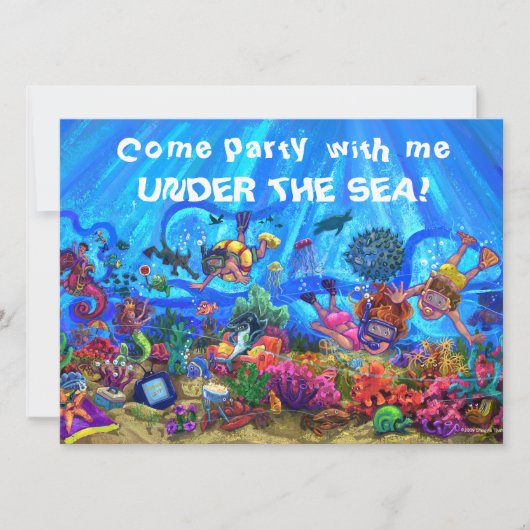 海の下のパーティー招待状 招待状 (正面)