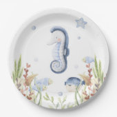 海の下のパーティー装飾、海動物 ペーパープレート (正面)