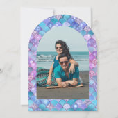 海の下のパープルマーメイドアーチ ブライダルシャワー 招待状 (裏面)