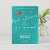 海の下のヒトデ海ブルーブライダルシャワー 招待状 (スタンド正面)