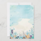 海の下のビーチ シェル サンゴ バット ミッツヴァー 招待状 (裏面)