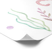 海の下のピンクのパステル赤ちゃんシャワーへようこそ ポスター (角)