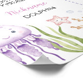 海の下のピンクの海動物パーティーの節目 ポスター (角)