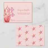 海の下のピンク赤ちゃんシャワーおむつラッフル エンクロージャーカード (正面/裏面)