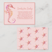 海の下のピンク赤ちゃんシャワー本ベビー エンクロージャーカード (正面/裏面)