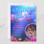 海の下のフォト付き 招待状 (正面)