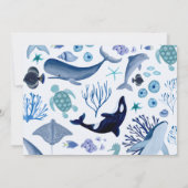 海の下のブルーアホイ！男の子ベイビーシャワー 招待状 (裏面)