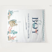 海の下のブルーウォーターカラー オー・ボーイ ベビーシャワー タペストリー (正面(横))