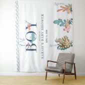 海の下のブルー ウォーターカラー オー ボーイ ベイビー シャワーテーブル タペストリー (インサイチュ)