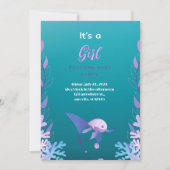 海の下のブルー  女の子のベビーシャワー招待状 招待状 (正面)