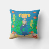 海の下のブロンドの人魚 クッション (裏面)